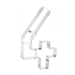 MALLARD FERRIERE Cercle À Patisserie|Emporte Pièce - Découpoir Pâtisserie|Grand Emporte Pièce Inox Chiffre 4 32x18 cm
