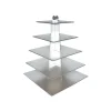 GATODECO Présentoirs Pour Gâteaux|Grand Présentoir Argenté Cupcakes 5 Etages Carrés Gatodéco