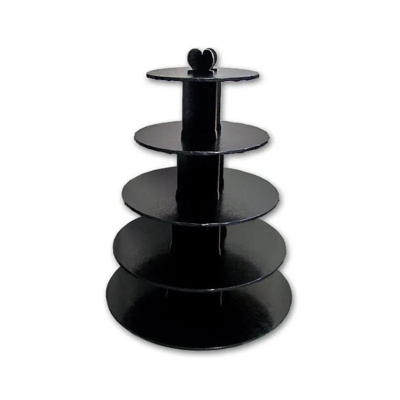 GATODECO Présentoirs Pour Gâteaux|Grand Présentoir Noir Cupcakes 5 Etages Ronds Gatodéco