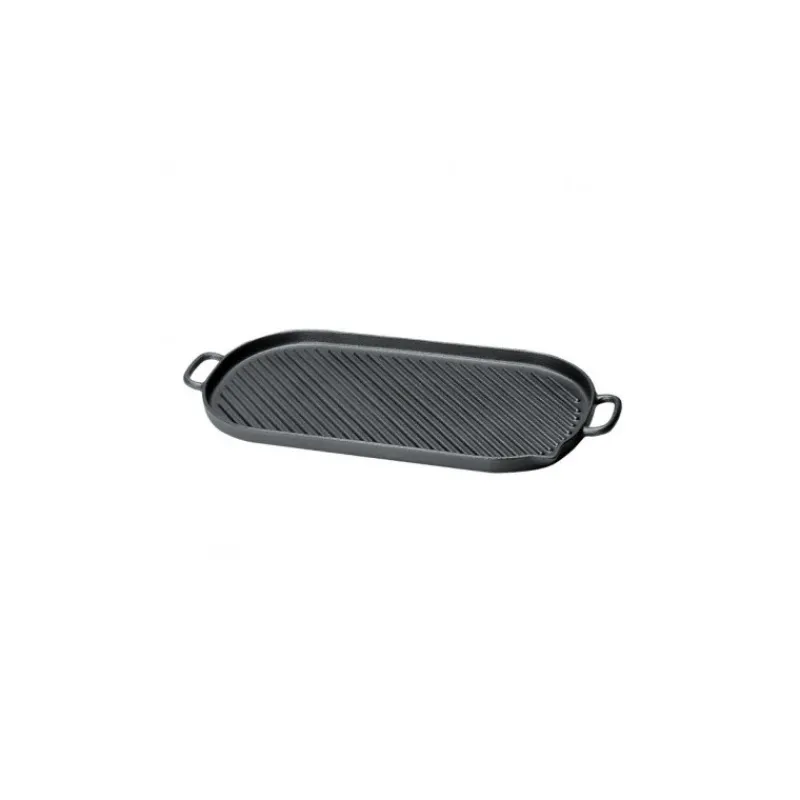 CHASSEUR Grills|Gril en Fonte ovale 44 x 20 cm Noir Mat