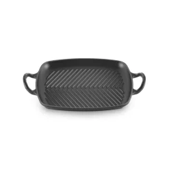 LE CREUSET Plat De Cuisson|Grills|Gril en Fonte Rectangulaire 30 cm Noir Mat