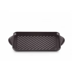LE CREUSET Plat De Cuisson|Grills|Gril en Fonte Rectangulaire 32 cm Noir Mat