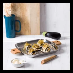 CRISTEL Grills|Poêles|Grill Carré Casteline 30 cm Poignée Amovible Inox