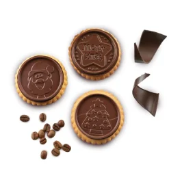 SILIKOMART Moules À Chocolat|Moule Silicone|Kit Biscuit Chocolat Rond Noël Ø 5,7 cm (x6)