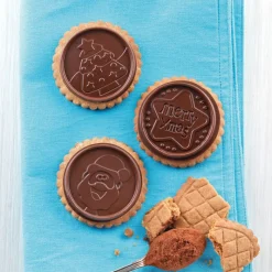 SILIKOMART Moules À Chocolat|Moule Silicone|Kit Biscuit Chocolat Rond Noël Ø 5,7 cm (x6)