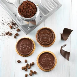 SILIKOMART Moules À Chocolat|Moule Silicone|Kit Biscuit Chocolat Rond Noël Ø 5,7 cm (x6)