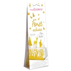 SCRAPCOOKING Décoration Gâteau|Kit Déco Bûche de Noël Dorée Forêt Enchantée