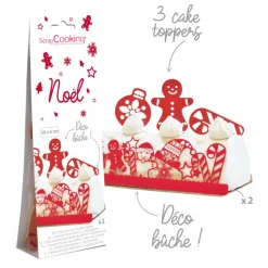 SCRAPCOOKING Décoration Gâteau|Kit Déco Bûche de Noël Rouge
