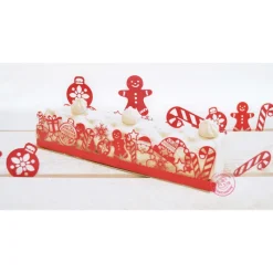 SCRAPCOOKING Décoration Gâteau|Kit Déco Bûche de Noël Rouge