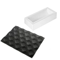 SILIKOMART Moule Silicone|Kit Moule à Bûche et Tapis Décor Matelassé Professional