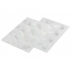 SILIKOMART Moule Silicone|Moules À Gâteaux|Kit Moule Silicone 8 Tartelettes Cœur 8 x 7 cm Professional