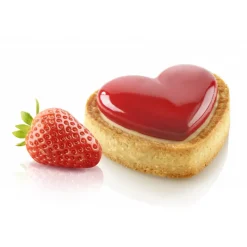 SILIKOMART Moule Silicone|Moules À Gâteaux|Kit Moule Silicone 8 Tartelettes Cœur 8 x 7 cm Professional