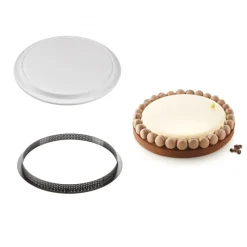 SILIKOMART Moules À Gâteaux|Moule Silicone|Kit Moule Silicone 1 Tarte Ø 250mm Professional