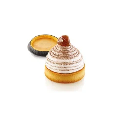 SILIKOMART Moule Silicone|Moules À Gâteaux|Kit Moule Silicone 6 Tartelettes Ø 80mm Mont Blanc Professional