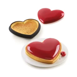 SILIKOMART Moule Silicone|Moules À Gâteaux|Kit Moule Tarte Cœur Mon Amour 18,8 x 15,8 cm