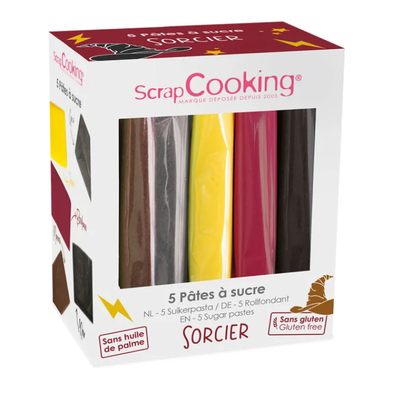 SCRAPCOOKING Pâte À Sucre|Kit Pâte à sucre Sorcier 5 x 80 g