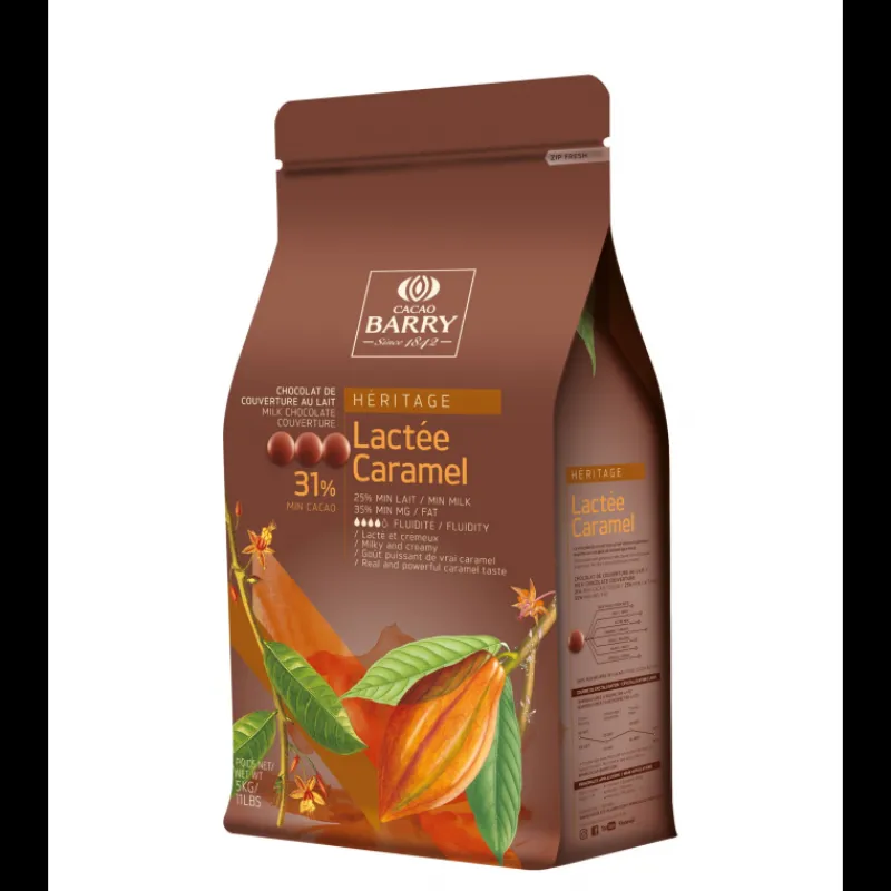 BARRY Chocolat De Couverture|Lactée Caramel, Pistoles Chocolat Couverture 31% 5 kg