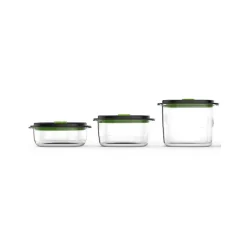 FOODSAVER Machine Sous Vide|Conservation|Lot 3 Boîtes Alimentaires Sous Vide Fraîcheur & Marinade 0.7L + 1.2L + 1.8L