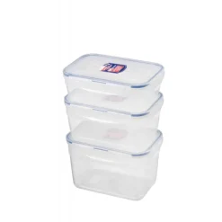LOCK AND LOCK Conservation|Lot 3 Boîtes de Conservation Rectangulaires