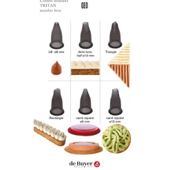 DE BUYER Douilles Pâtisserie|Lot 6 Douilles Tritan Formes Géométriques