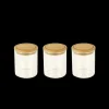 PEBBLY Conservation|Lot 3 Pots à Épices en Verre et Bambou 190 ml