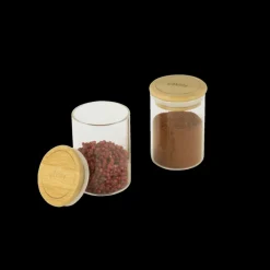 PEBBLY Conservation|Lot 3 Pots à Épices en Verre et Bambou 190 ml