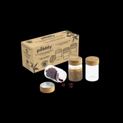 PEBBLY Conservation|Lot 3 Pots en Verre et Bambou 75 ml