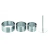 IBILI Cercle À Patisserie|Lot Cercle Inox avec Poussoir Ø 7 / 8 et 10 cm (x3)