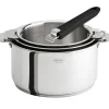 CRISTEL Batterie De Cuisine|Casseroles|Lot de 3 Casseroles inox Casteline avec 1 Poignée Mutine Amovible