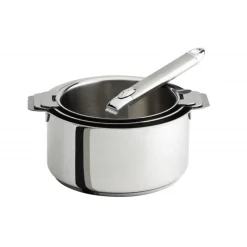 CRISTEL Batterie De Cuisine|Casseroles|Lot de 3 Casseroles inox Mutine Amovible avec Poignée Zenith