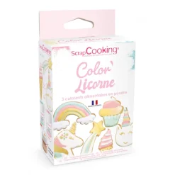 SCRAPCOOKING Colorants Alimentaires|Lot de 3 colorants alimentaires en poudre, rose, vert et doré 5g