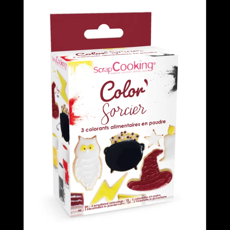 SCRAPCOOKING Colorants Alimentaires|Lot de 3 Colorants Alimentaires d'Origine Naturelle Jaune, Rouge, Noir