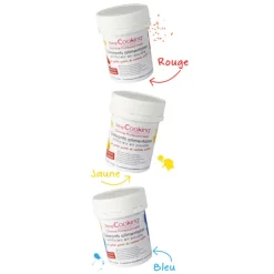 SCRAPCOOKING Colorants Alimentaires|Lot de 3 Colorants Alimentaires en Poudre Rouge / Jaune / Bleu
