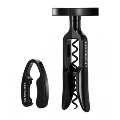 LE CREUSET Accessoires Vin|Lot Tire-bouchon de table Noir + Coupe Capsules Noir GS-100