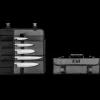 KAI Couteau De Chef|Couteau Santoku|Mallette 5 Couteaux de Cuisine Japonais Wasabi Black