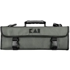 KAI Couteau De Chef|Couteau Santoku|Mallette 5 Couteaux de Cuisine Japonais Wasabi Black