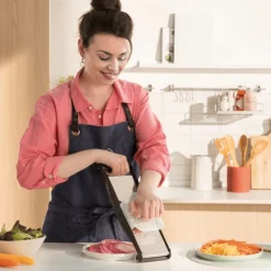 BRON-COUCKE Mandoline De Cuisine|Mandoline Inox Compact-PRO Basalte 2 peignes Effileurs Bron Coucke