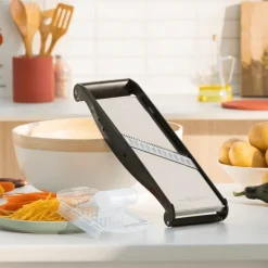 BRON-COUCKE Mandoline De Cuisine|Mandoline Inox Compact-PRO Basalte 2 peignes Effileurs Bron Coucke