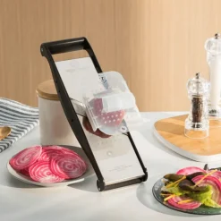 BRON-COUCKE Mandoline De Cuisine|Mandoline Inox Compact-PRO Basalte 2 peignes Effileurs Bron Coucke