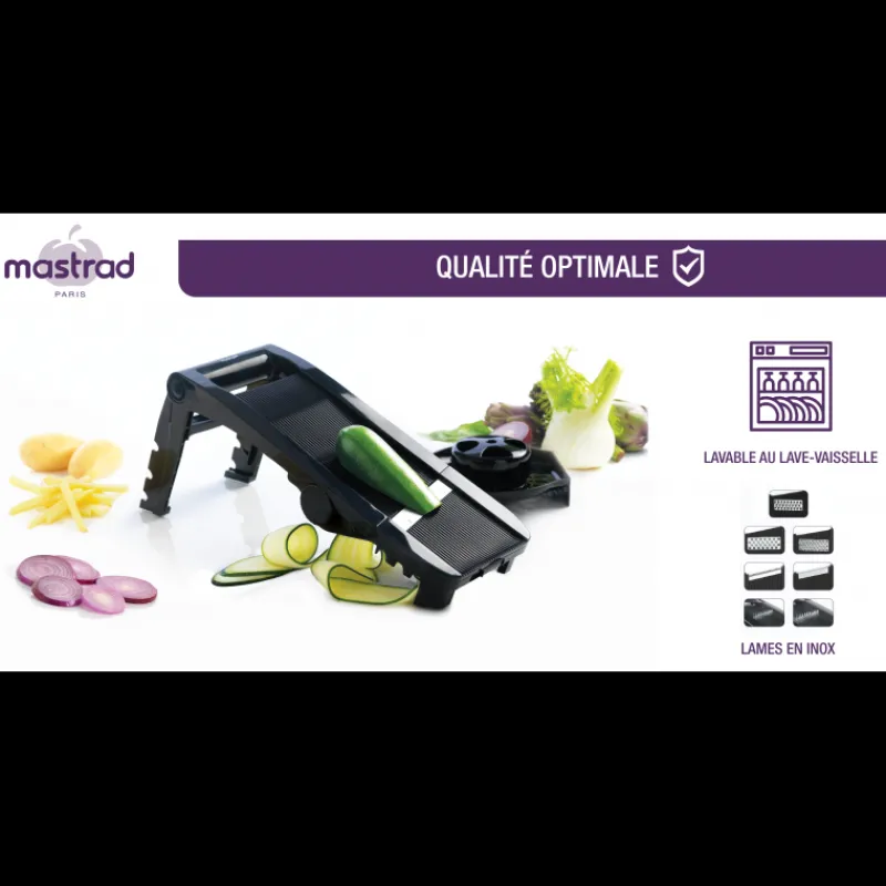 MASTRAD Mandoline De Cuisine|Mandoline Multi-râpes en V