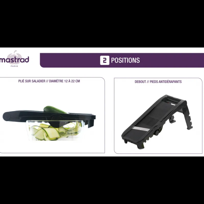 MASTRAD Mandoline De Cuisine|Mandoline Multi-râpes en V