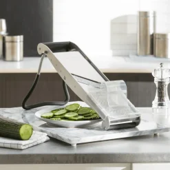 BRON-COUCKE Mandoline De Cuisine|Mandoline Professionnelle Compact-PRO Inox 2 Peignes Effileurs Bron Coucke