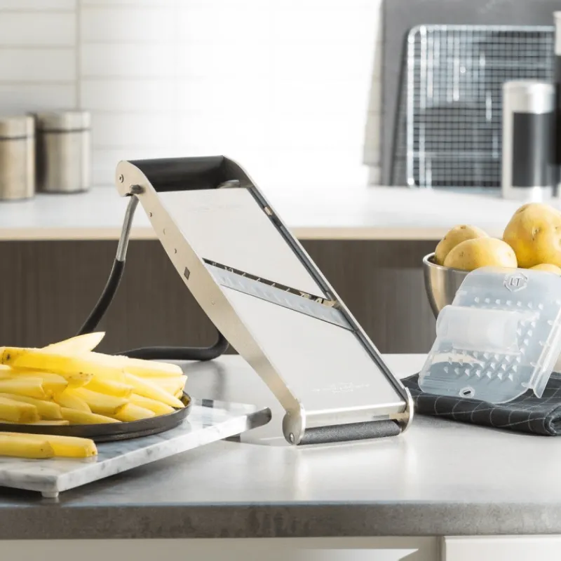 BRON-COUCKE Mandoline De Cuisine|Mandoline Professionnelle Compact-PRO Inox 2 Peignes Effileurs Bron Coucke