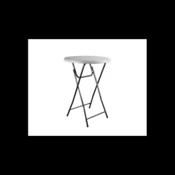 LYROSE Mobilier Restaurant|Mange-Debout Pliant Blanc Structure Noire Congrès