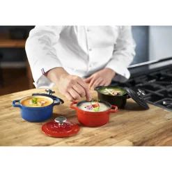 CHASSEUR Cocotte En Fonte|Mini Cocotte en Fonte Ronde 12 cm Noir Mat