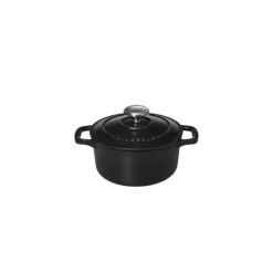 CHASSEUR Cocotte En Fonte|Mini Cocotte en Fonte Ronde 14 cm Noir Mat