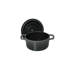 CHASSEUR Cocotte En Fonte|Mini Cocotte en Fonte Ronde 10 cm Caviar