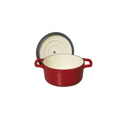 CHASSEUR Cocotte En Fonte|Mini Cocotte en Fonte Ronde 10 cm Rouge