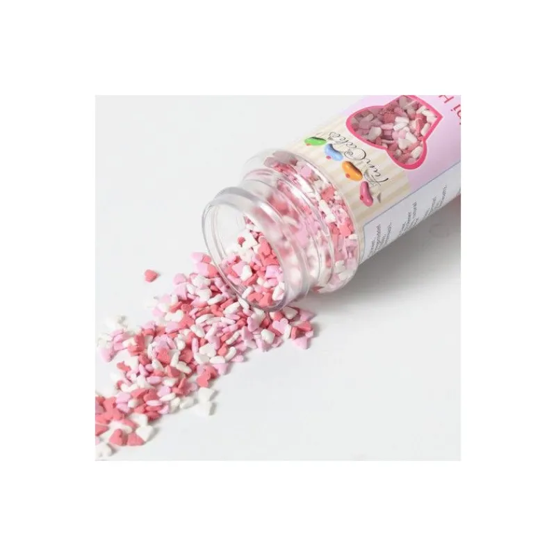 FUNCAKES Décoration Comestible|Mini Coeurs en sucre Rose/Rouge/Blanc 60g