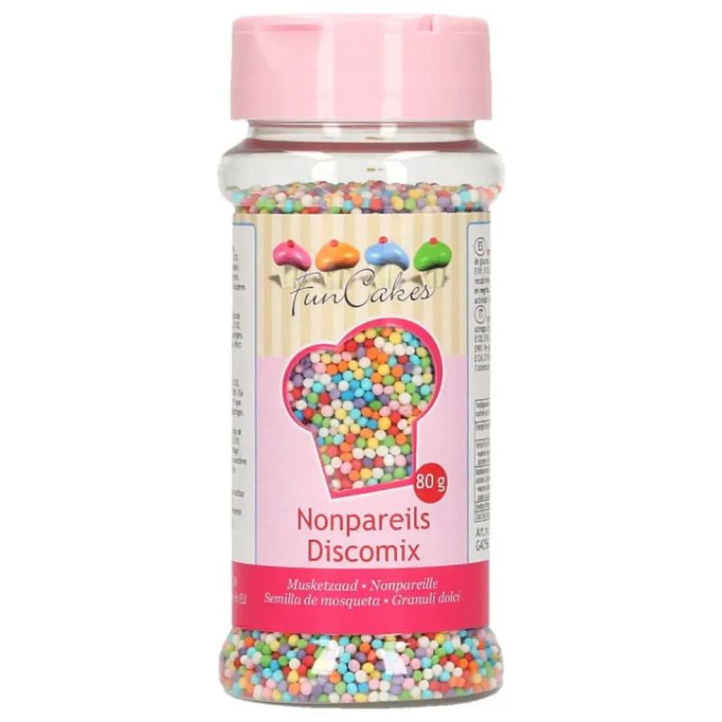 FUNCAKES Décoration Comestible|Mélange Mini-billes Disco 80 g